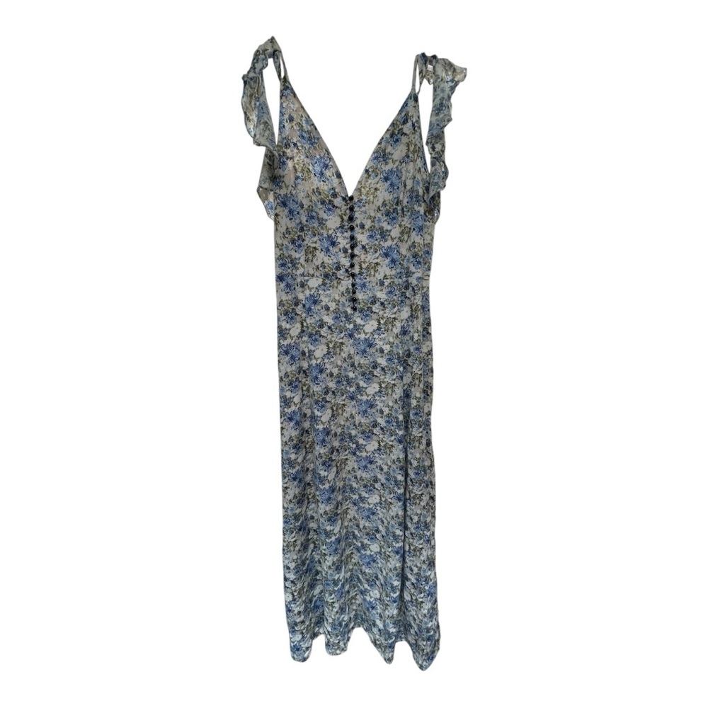 Candalite Elegant Blue and White Maxi Dress